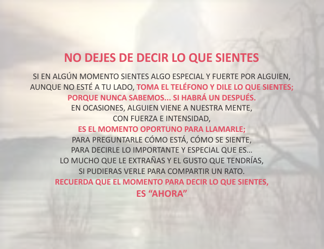 No dejes de decir lo que sientes Agosto 24 de 2012